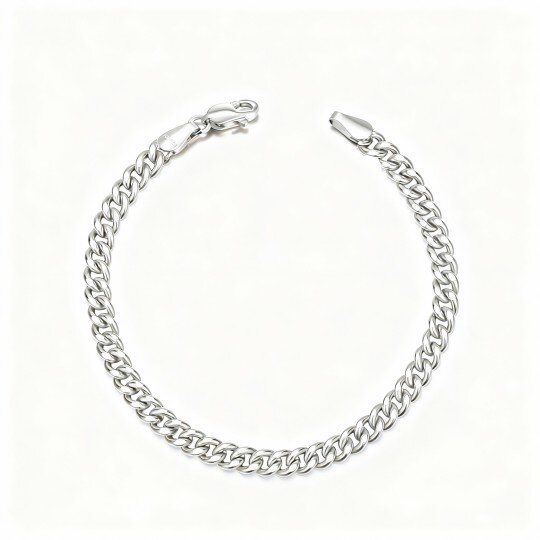 10K White Gold Curb Chain Bracelet