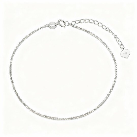 10K White Gold Curb Chain Bracelet
