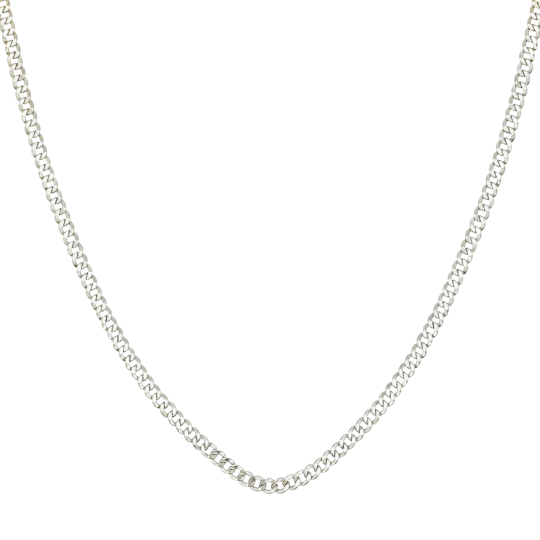 10K White Gold Curb Chain Necklace