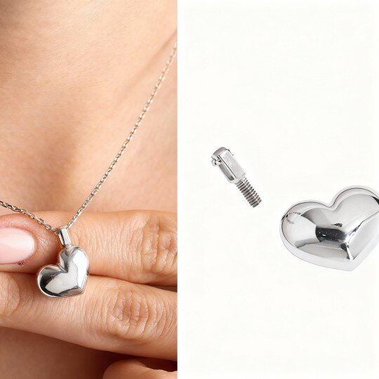 10K White Gold Custom Urn Necklace for Ashes