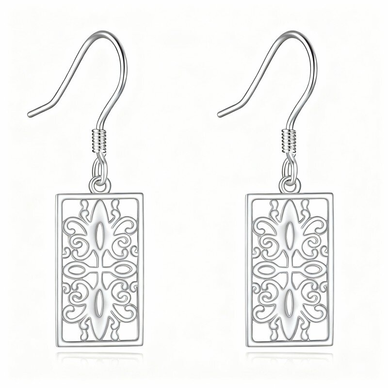 Narzissen-Ohrhänger aus 10-karätigem Weißgold-2