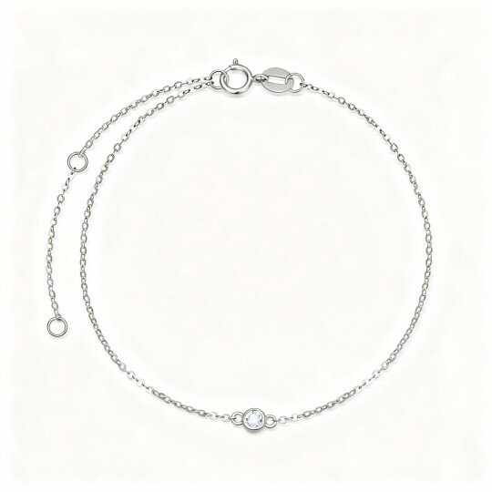 Charm-Armband aus 10-karätigem Weißgold mit Diamanten