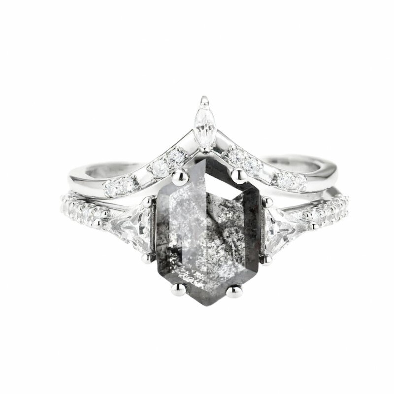 18K White Gold Diamond Custom Personalized Engraving Engagement Ring-1