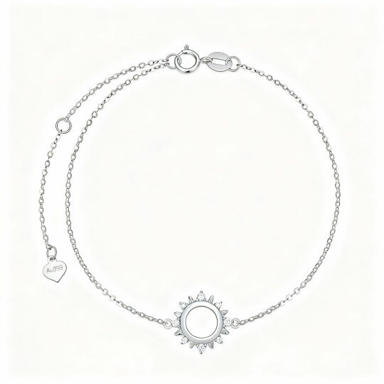 Armband aus 10-karätigem Weißgold mit Diamanten und Sonnenanhänger