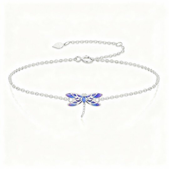 10K White Gold Dragonfly Charm Bracelet