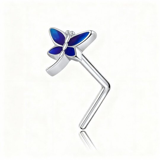 10K White Gold Dragonfly Nose Ring
