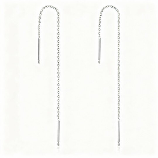 10K White Gold Drop Earrings