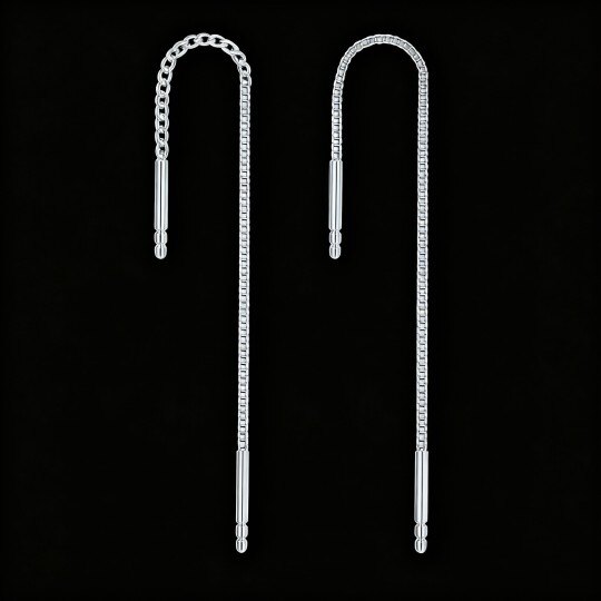 10K White Gold Drop Earrings