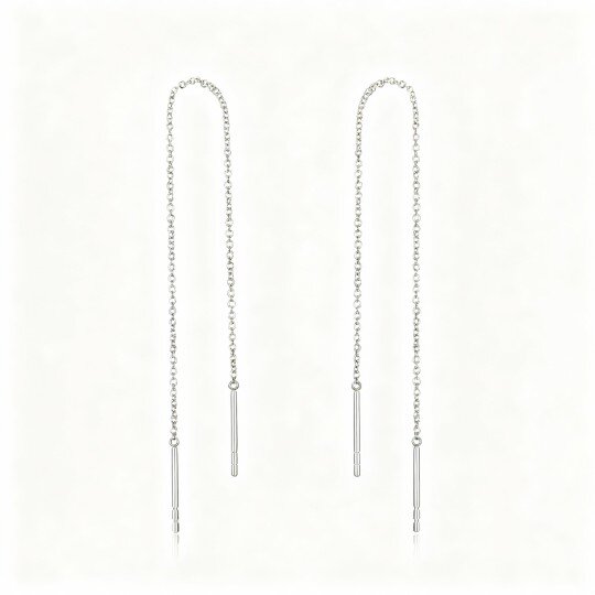 10K White Gold Drop Earrings