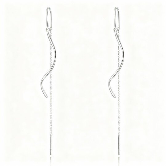 10K White Gold Drop Earrings