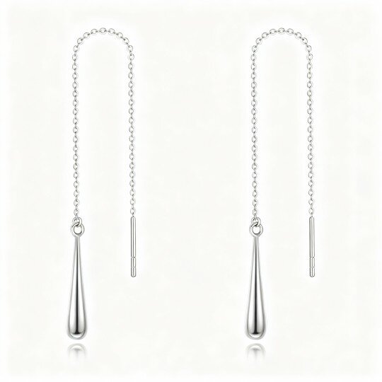 10K White Gold Drop Shape Drop Earrings