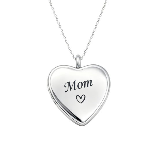 قلادة من الذهب الأبيض عيار 10 قيراط قابلة للنقش والتخصيص بصورة شخصية