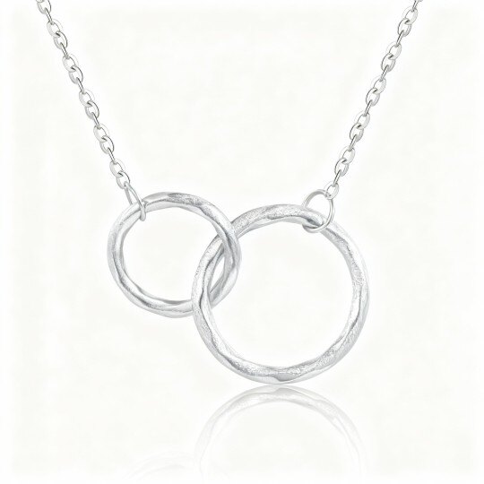 10K White Gold Generation Ring Pendant Necklace