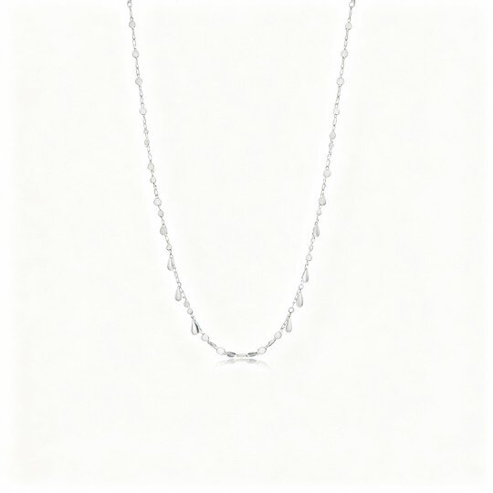 Halskette aus 10-karätigem Weißgold im Stil der Großmutter