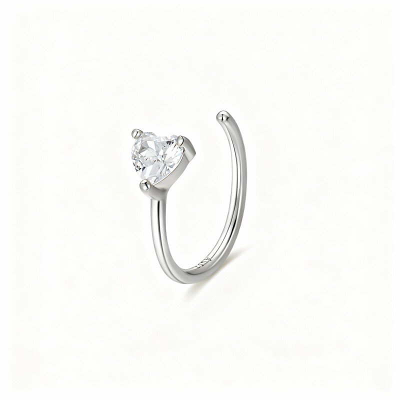 خاتم أنف من الذهب الأبيض عيار 10 قيراط مرصع بحجر أوبال مقطوع على شكل قلب-15