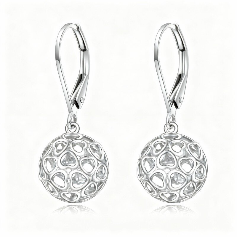 10K White Gold Heart Lever-back Earrings-20