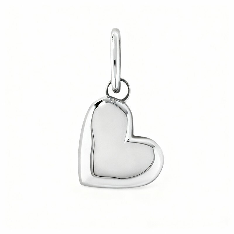 Breloques pendentif cœur en platine plaqué or blanc-1