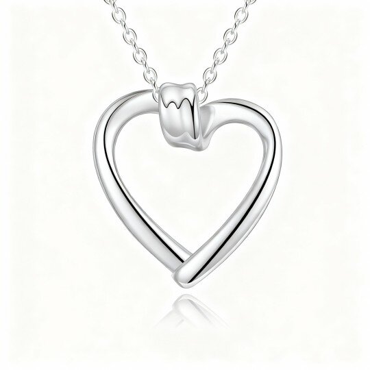 Halskette mit Herzanhänger aus 10-karätigem Weißgold