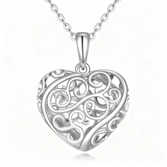 Halskette mit Herzanhänger aus 10-karätigem Weißgold