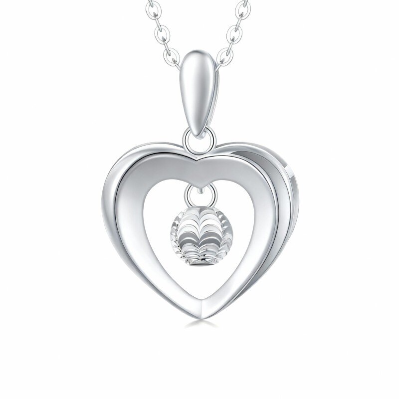 10K White Gold Heart Pendant Necklace-20
