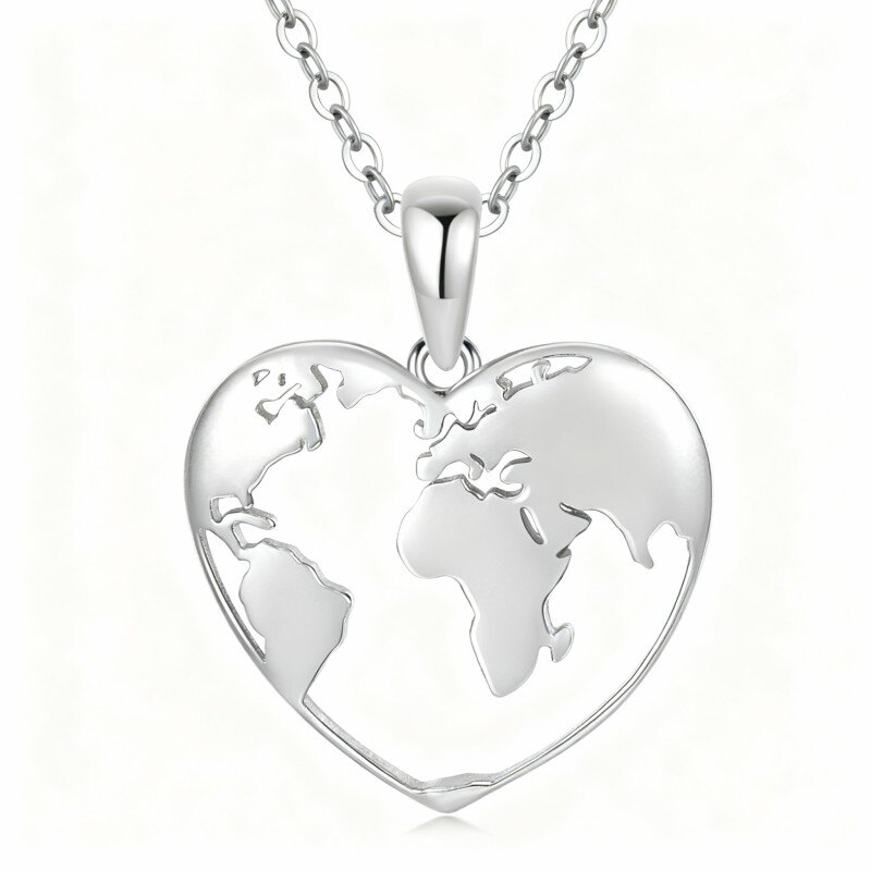 Naszyjnik z wisiorkiem w kształcie serca z 18-karatowego białego złota-1