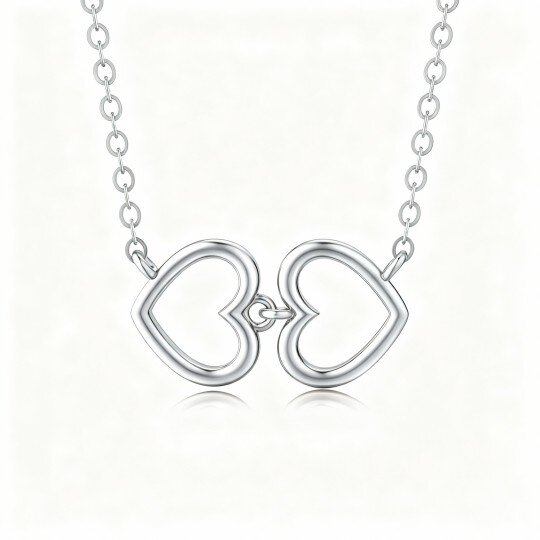 Collier pendentif cœur en or blanc 10 carats