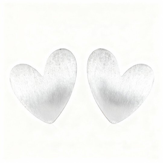 Herzohrstecker aus 10-karätigem Weißgold