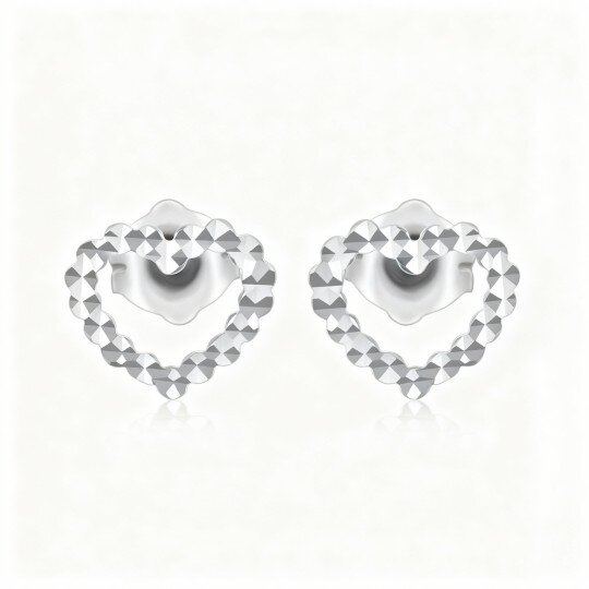 Herzohrstecker aus 10-karätigem Weißgold