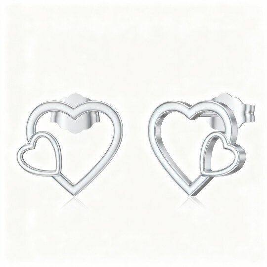 Herzohrstecker aus 10-karätigem Weißgold