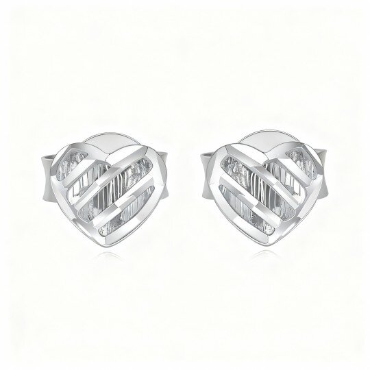 Herzohrstecker aus 10-karätigem Weißgold