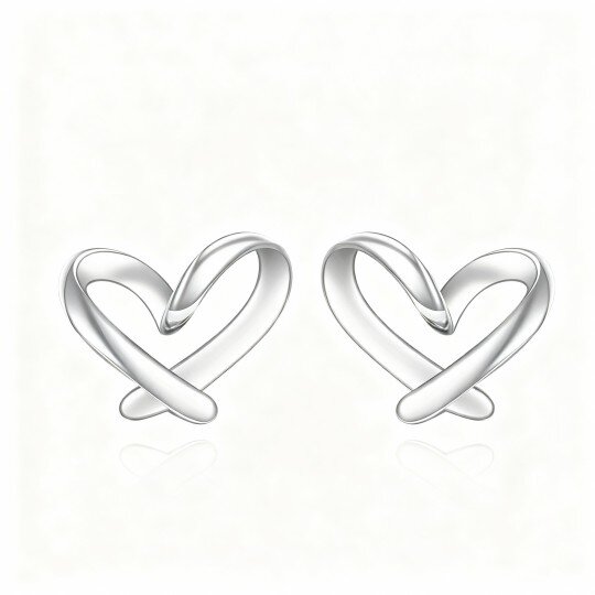 Herzohrstecker aus 10-karätigem Weißgold
