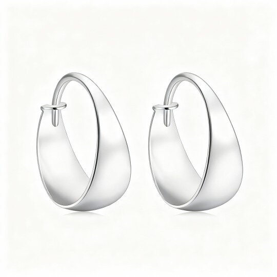 10K White Gold Hoop Earrings