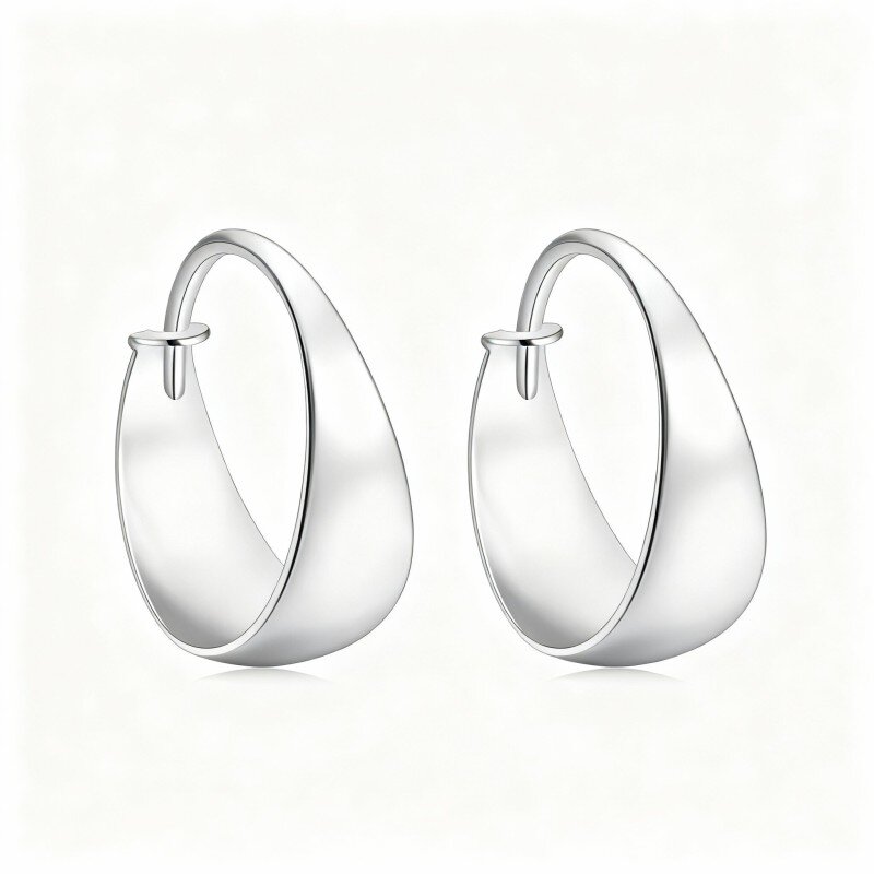 Creolen aus 14-karätigem Weißgold-1