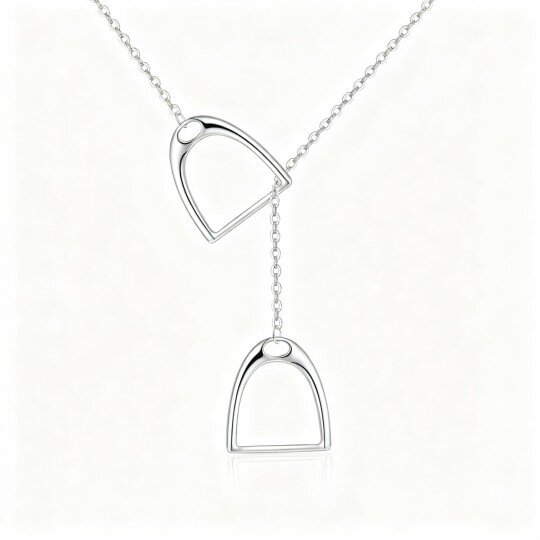 10K White Gold Horseshoe Adjustable Y Necklace