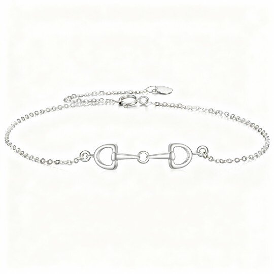 10K White Gold Horseshoe Charm Bracelet