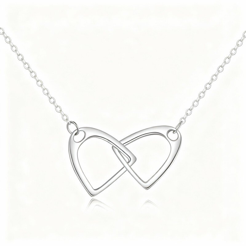 Colar com pendente ferradura em ouro branco 10K-1