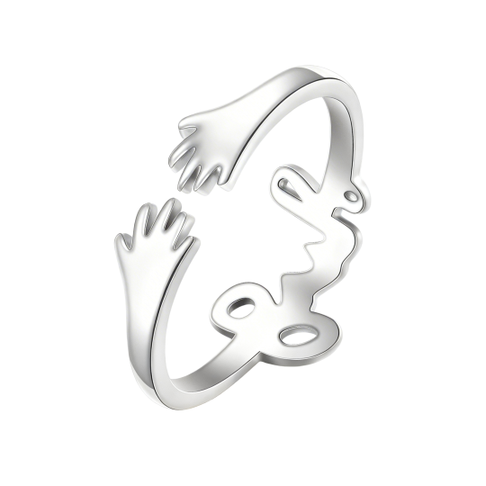 Pierścionek z białego złota próby 10K z otwartym otworem