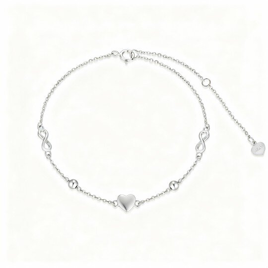 9K White Gold Infinity Symbol Charm Bracelet