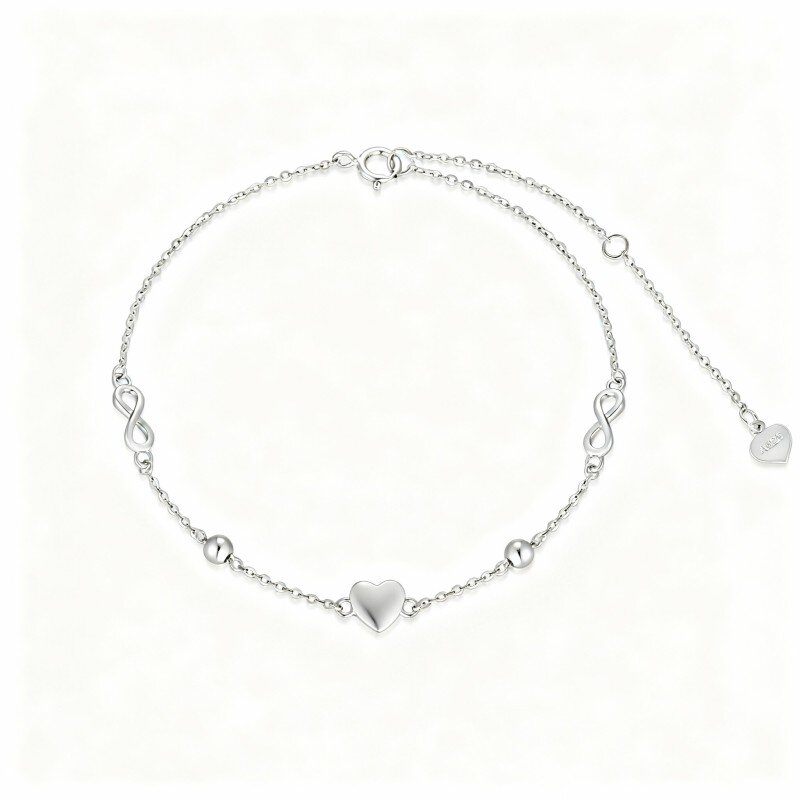 9K White Gold Infinity Symbol Charm Bracelet-2