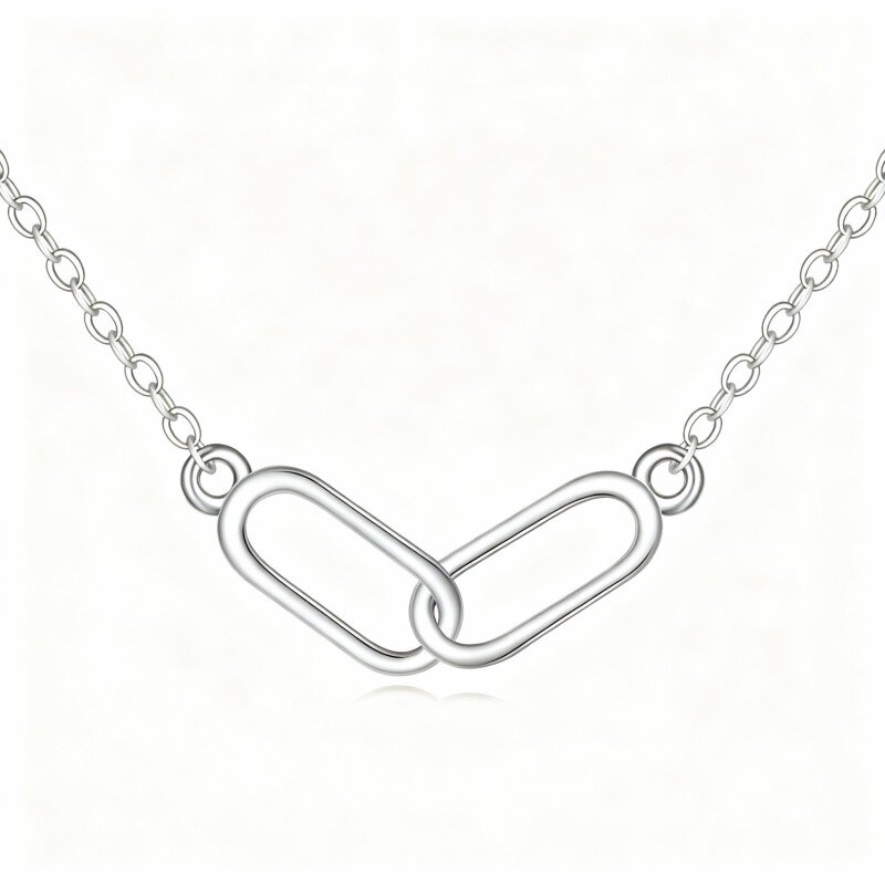 Colar com pendente símbolo do infinito em ouro branco 10K-11