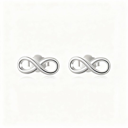 10K White Gold Infinity Symbol Stud Earrings