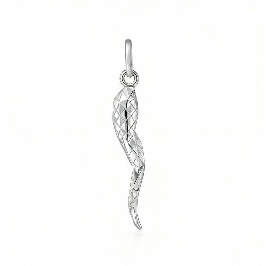 10K White Gold Italian Horn Pendant Charms