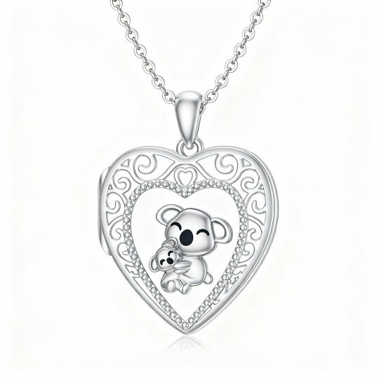 Colar com pendente personalizado de coala em ouro branco 10K