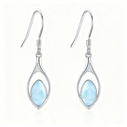 10K White Gold Lablagite Drop Earrings