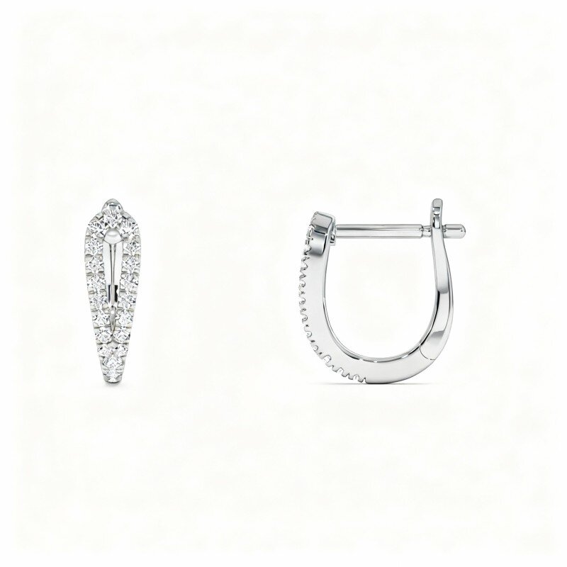 10K witgouden laboratoriumdiamanten cirkelvormige oorringen-6