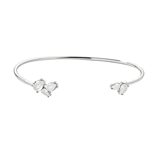 10K White Gold Laboratory Diamonds Cuff Bracelet