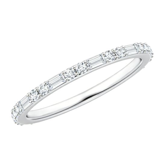 10K White Gold Laboratory Diamonds Custom Stackable Ring VS Clarity 3EX