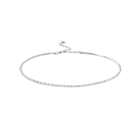 Naszyjnik choker z 10-karatowego białego złota z diamentami laboratoryjnymi