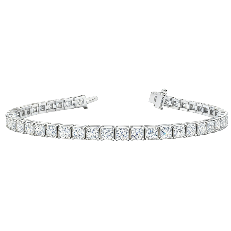 Pulsera de tenis de oro blanco de 18 quilates con diamantes de laboratorio-1
