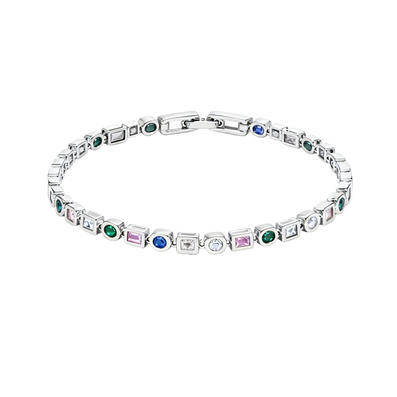 Pulsera de tenis de oro blanco de 14 quilates con diamantes de laboratorio-1